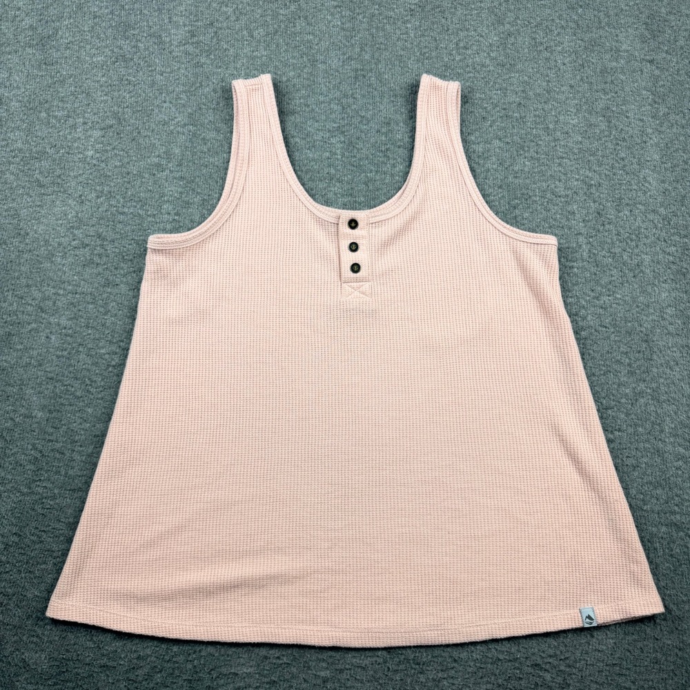 Ocean + Coast Women's S Small Pink Waffle Knit Henley Tank‎ Top Sleeveless Shirt